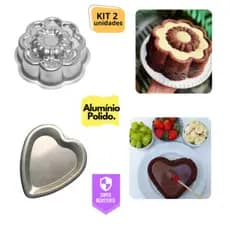 Kit 2 Forma Bolo Decorado Fondue Piscina Pool Vulcão Ballerine Coração Margarida