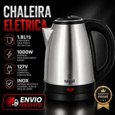 Cafeteira Chaleira Elétrica 1.8Lts 1000W 127V Inox Bebidas Quentes praticidade, rapidez e segurança aço inox