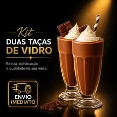 Conjuto 2 taça vidro 310ml kit duas taças de vidro elegante praticidade e sofisticação bebidas e sobremesas