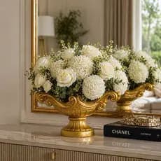 Vaso Centro De Mesa Italiano Floreira Fruteira Dourado 50 Cm Luxo Elegante Envio Rápido