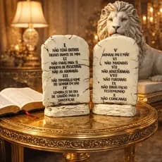 Escultura 10 Mandamentos Em Resina Decoração Presentes Realista