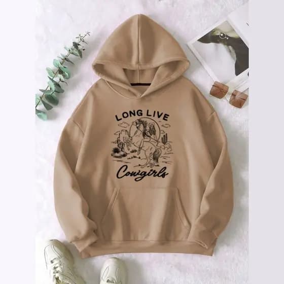 MOLETOM MOLETOM MOLETOM Moletom Canguru Unissex "Long live cowgirls"