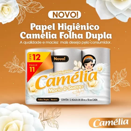 Papel Higiênico Folha dupla Camélia com 12/