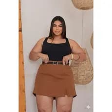 SAIA SHORTS  Plus Size Alfaiataria COM CINTO várias cores Verão G1 G2 G3 fenda lateral