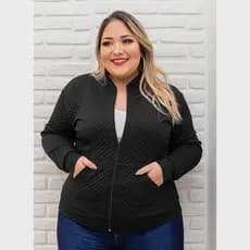 Jaqueta Bomber plus size feminino blusa ziper inverno