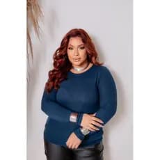 Blusa Manga Longa Lãzinha - Plus  size