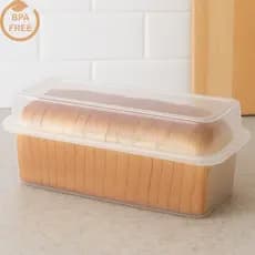 Porta Pão de Forma Transparente Retangular com Tampa 32x13x12 Livre de BPA Recipiente de Pães