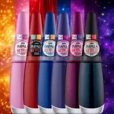 Kit 6 Esmaltes Impala Netflix Atacado Cremoso Perolado Glitter