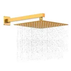 CHUVEIRO DUCHA DOURADA 20x20 INOX 304 QUADRADO.