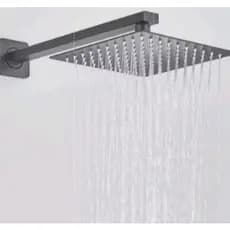 Chuveiro Ducha Preto Inox 304 Quadrado Reto/Articulado.