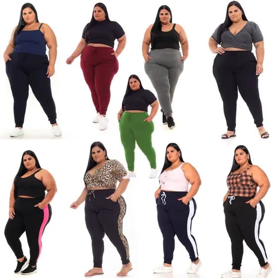 Calça Jogger Plus SIze Feminina Malha Crepe Casual , Academia Varias Cores Lindas Promoção