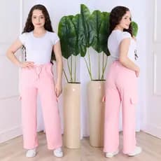 Calça Cargo Juvenil Wide Leg Varias Cores – Meninas de 10 a 16 Anos – Look Estiloso