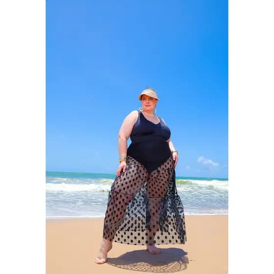 Saia Tule Poa Saida de Praia Piscina Plus Size Elastico no Cós Envio Imediato