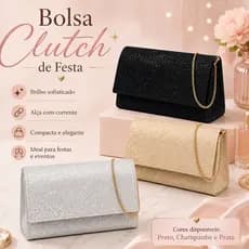 Bolsa de Festa Bolsinha Feminina Carteira Casamento Correntinha