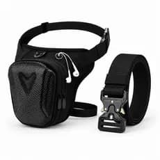 Bolsa De Cintura E Perna Bag Motociclista Pochete Multifuncional + Cinto Tático Militar