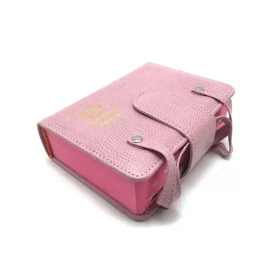 Bíblia Sagrada Ave-Maria - Católica - Capa Corino Rosa Média Zíper Tipo Bolsa