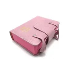 Bíblia Sagrada Ave-Maria - Católica - Capa Corino Rosa Média Zíper Tipo Bolsa