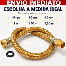Mangueira Gas Encanado Cobre 2,00m,1,20m,1,00m, 80cm,60cm,40cm Flexivel Aquecedor Apartamento Coktop