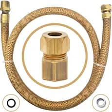 Mangueira Cobre 80cm + Adaptador Fèmea Instalação Gás Gn Ou Glp