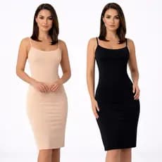Vestido Anágua Segunda Pele Midi Feminino Tubinho