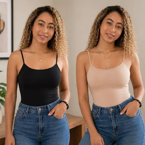 Regata Feminina 2 em 1 Segunda Pele e Blusa Básica Versátil