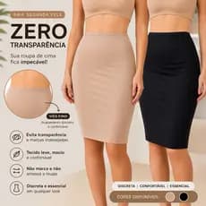 Saia Segunda Pele Anágua Não Marca Cintura Alta Zero Transparência Alta Elasticidade