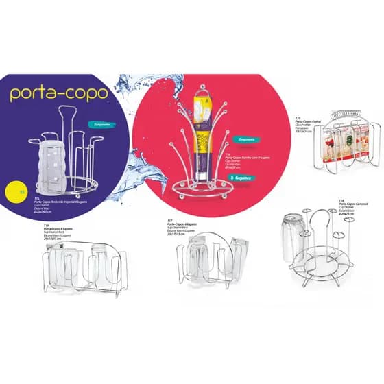 Escorredor Secador Organizador Copos Redondo Carrossel Imperial Reforçado Cozinha Bancada Mesa Porta copos Niquelart