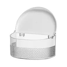 Saleiro de Parede Acrílico Diamante Porta Condimentos Porta Sal Com Tampa Bancada Mesa Cozinha