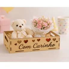 Kit 10 Bandejas Com Carinho e Coração 20x15x5 Café da Manhã presente romântico, Lembrancinhas De Festas Aniversario Cha