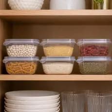 10 Potes Pequenos Plástico 500ml Com Tampa Para Mantimentos Organização E Conservação De Alimentos