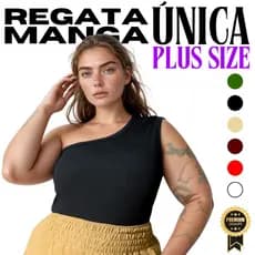 blusa regata manga nula mula manca um obro plus size