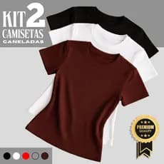 Kit 2 Blusa Feminina Estilosa Ribana Canelado Casual  Premium Casual.