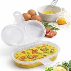 Forma Cozinha Ovo Omelete Direto No Microondas Pratico Limpo 2 em 1 - NITRON BPA FREE Atóxico