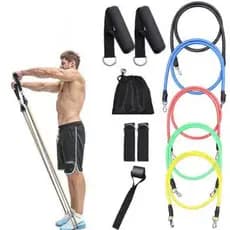Kit Power Tube Elástico Musculação Crossfit pilates yoga fitness 11 Itens Funcional. - TOPMIX