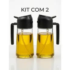 Kit 2 Porta Azeite Vinagre Spray 2 x 1 Borrifador 470 ml Galheteiro