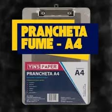 Prancheta Fumê Prendedor em Metal - Ofício ou A4