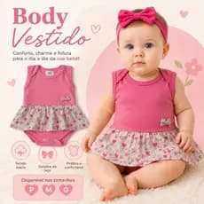 Body Vestido Regata Bebê Menina | Body Saia Infantil  Confortável  +1bb