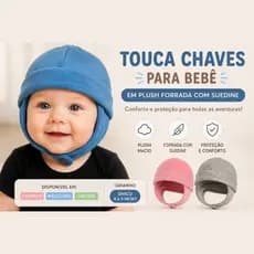 Touca Chaves para Bebê em Plush Forrada com Suedine – Cores Sortidas +1BB