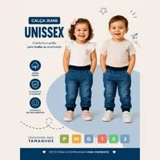 Calça Jeans Bebê Unissex Estilo Jogger com Punho – Conforto e Estilo +1BB