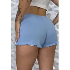 2 UNIDADES DE SHORT FEMININO SUEDE LISO CANELADO BABY DOLL SUPER CONFORTÁVEL PIJAMA LINHA NOITE