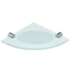 Saboneteira Vidro 1515cm 15x15  com Suporte para banheiro Prateleira de Vidro Canto Redonda Saboneteira