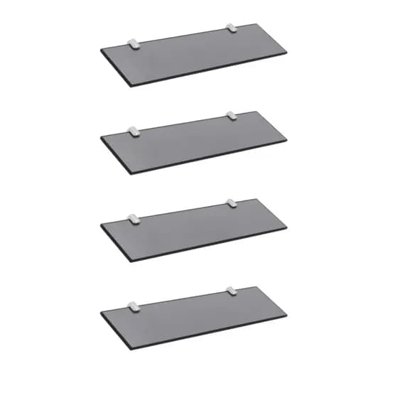 KIT Prateleira de Vidro 40x15cm 4015 com Suporte para banheiro decoração FUMÊ