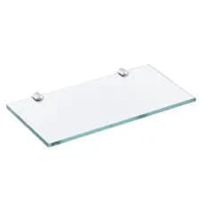 Prateleira de Vidro 40x15cm 4015 com Suporte para banheiro decoração suporte QUADRATA INCOLOR
