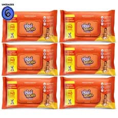 Kit 6 Pacotes Toalha Umedecida Hidrate Piquitucho 140 Unidades Kit com 6 Pacotes