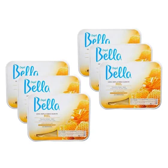 Kit 6un Cera Quente Depil Bella Mel 1kg