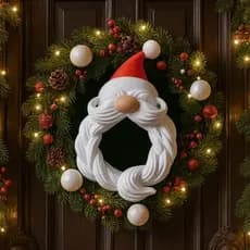 Guirlanda de Natal Papai Noel – Decorativa, Charmosa e Festiva para Porta
