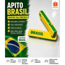 Apito Vuvuzela Brasil Verde e Amarelo Copa do Mundo | Buzina Torcida Futebol e Eventos