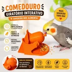 Brinquedo Giratório Interativo para Aves – Dispensador de Sementes Agapornis Calopsita e Periquitos