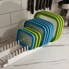 Organizador de Tampas Premium – Escolha 8, 16 ou 24 Espaços – Sua Cozinha Sem Bagunça