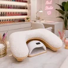 Apoio de Mão Angel Premium para Salão de Beleza Natural Pelúcia